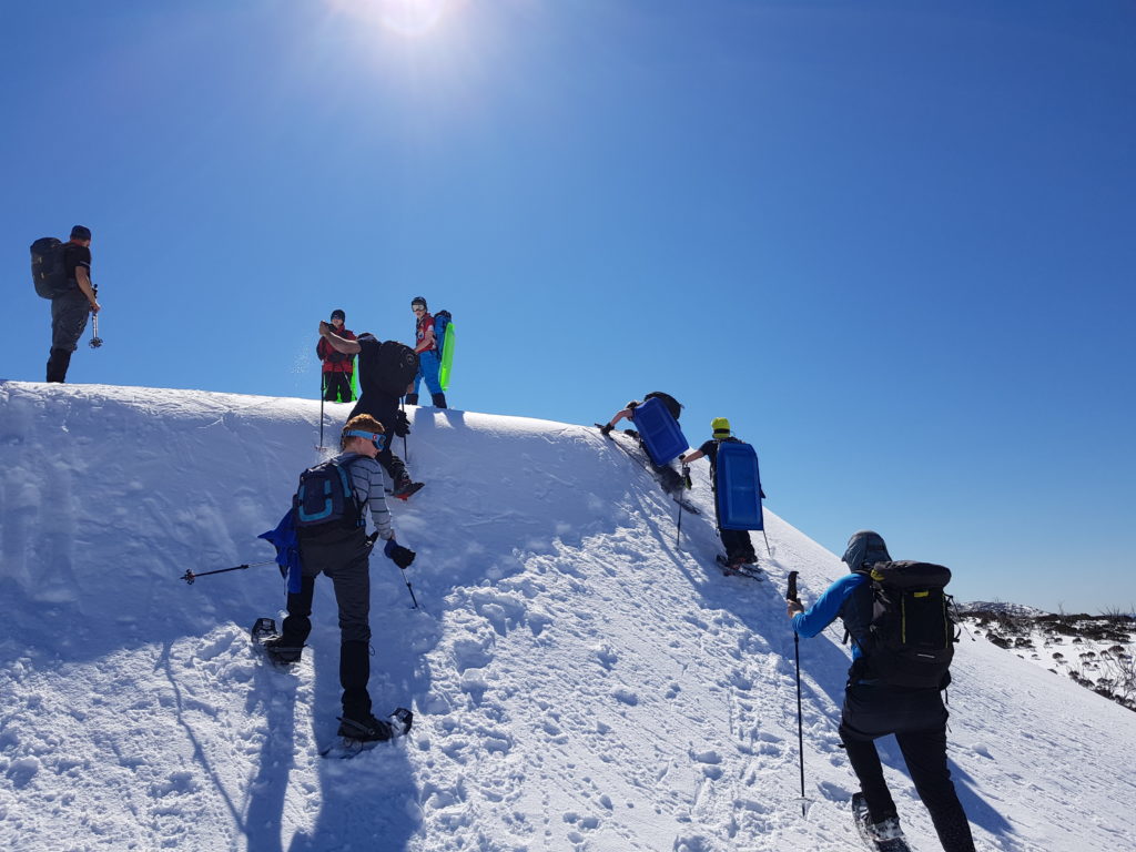 Scouts snow shoeing